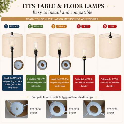 medium size drum lampshades Set of 2 for table lamps