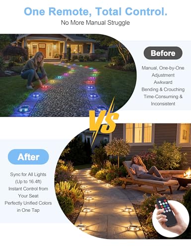 Solar Driveway Lights with Remote Control 12 Pack (12 Count)