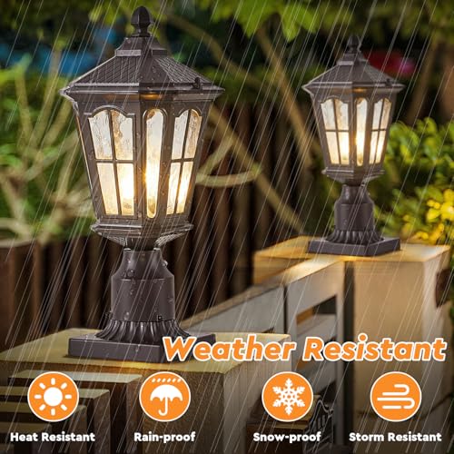 Dusk to Dawn Outdoor Post Lights with Pier Mount Base