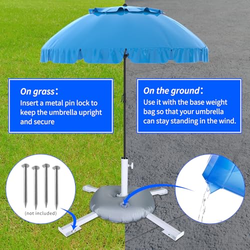 2 Pack Foldable Beach Umbrella Stand with Water Weight Bag