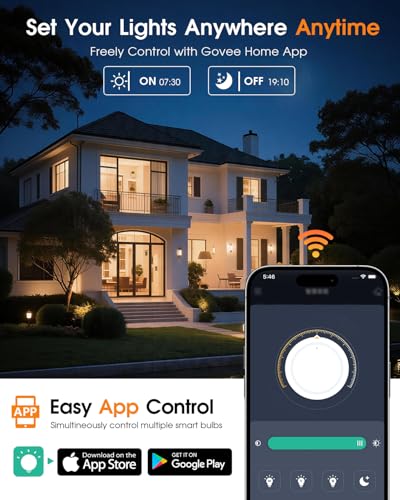 A19 Smart LED Light Bulb with App Control & Remote (4.5 Count)