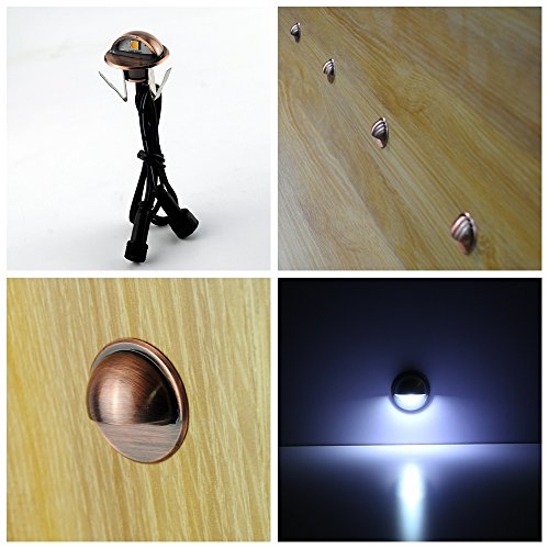 Pack of 6 LED Deck Lights kit Outdoor Garden Yard Decoration Lamp Recessed Landscape Pathway Step Cool White Lighting (6 Count)