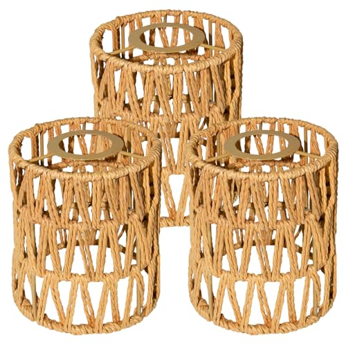 3 Pack Rattan Lamp Shades (3 Count)