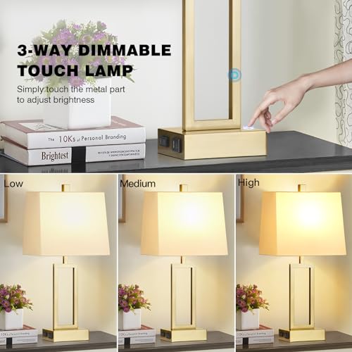 23.5" Touch Control Table Lamps Set of 2 (2 Count)
