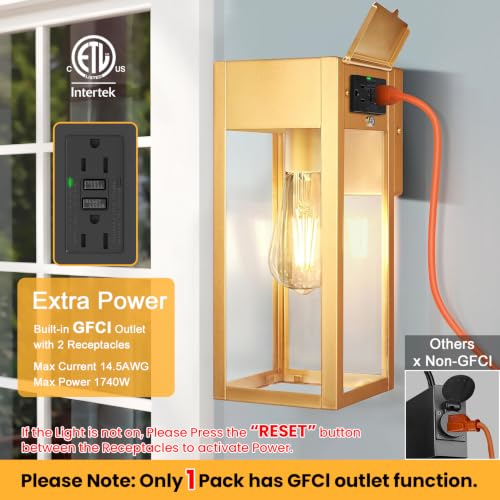 Porch Lights with GFCI Outlet