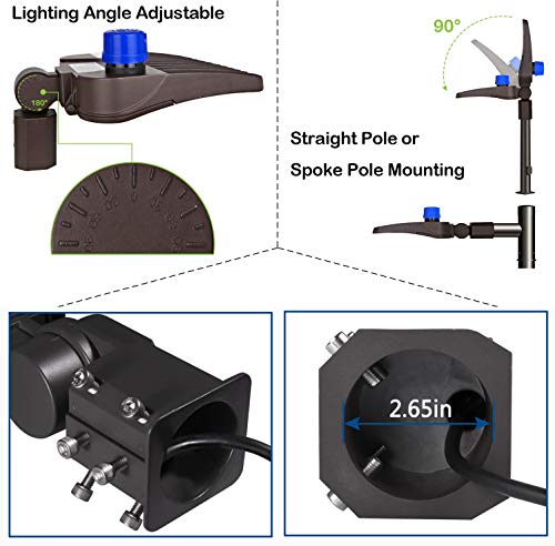 200W LED Parking Lot Light with Photocell Shoebox Light 3 Pack (3 Count)
