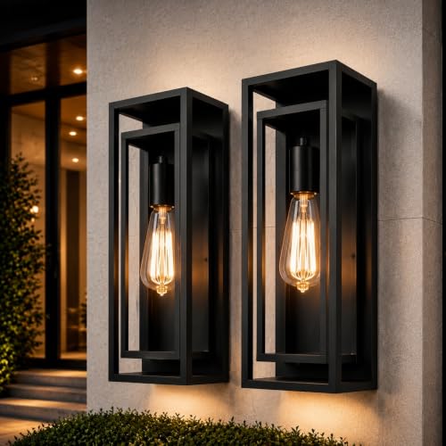 18 Inch 2 Pack Outdoor Wall Lantern Light Fixture (3 Count)