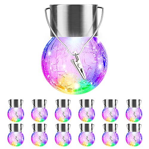 12 Pack Hanging Solar Lights Outdoor Decorative (12 Count)