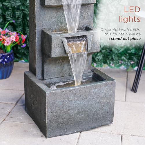 TZL406 33" 3 Tier Basin Cascading Fountain with LED Lights