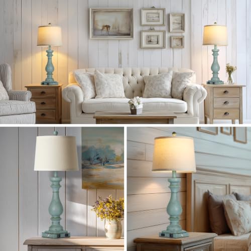 Coastal Blue Table Lamp Set of 2 (Blue)