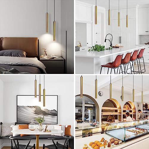 Modern Pendant Lights 4000K Bronze LED Dimmable Pendant Light Fixtures Pendant Lighting for Kitchen Island (3 Count)