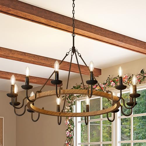 Rustic Wagon Wheel Chandelier