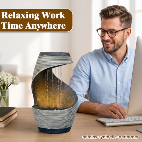 Modern Indoor Tabletop Water Fountain for Office Decor