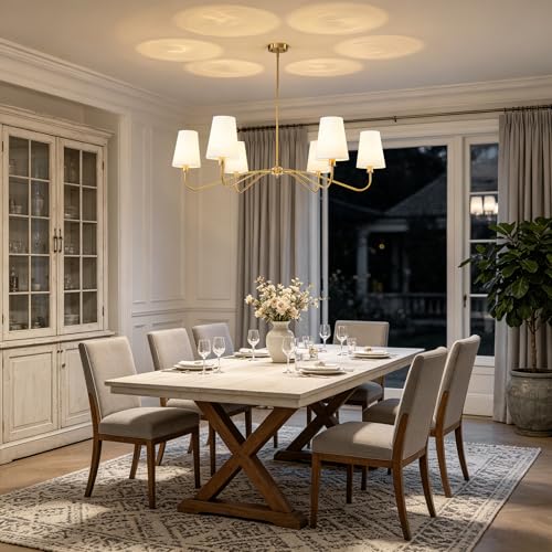 47'' Brushed Brass Chandelier with Shades