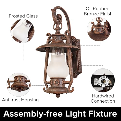 Large Rustic Lantern Wall Sconce Outdoor