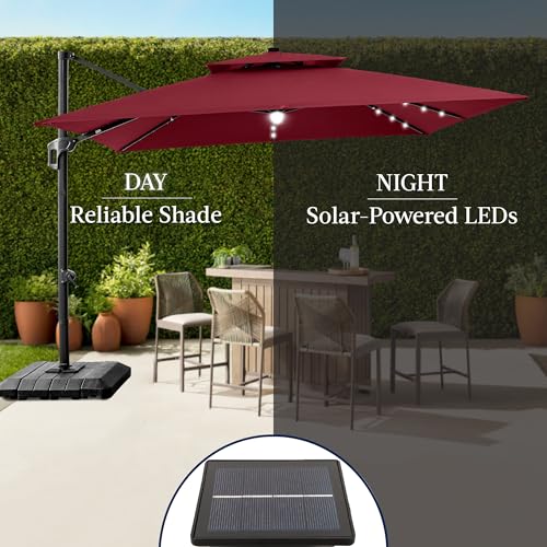 12x12ft LED Cantilever Patio Umbrella w