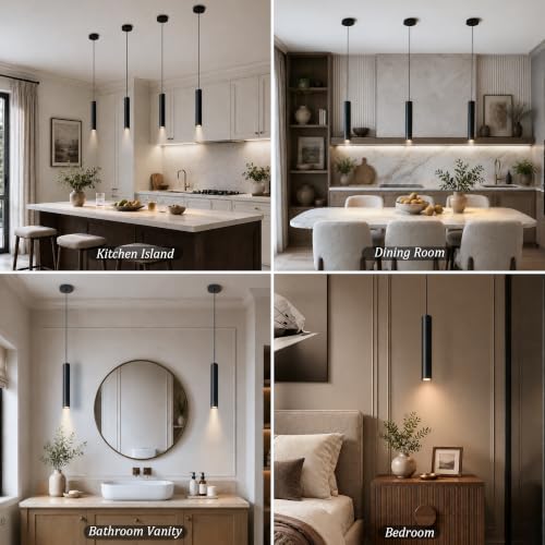 Dimmable Black Pendant Lights 2 Pack
