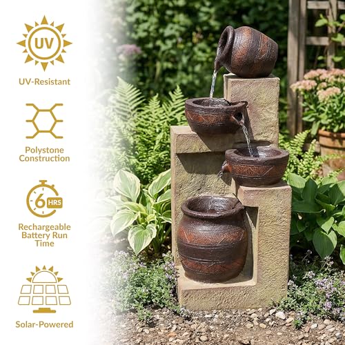 Sunnydaze Cascading Terra Bowls 30