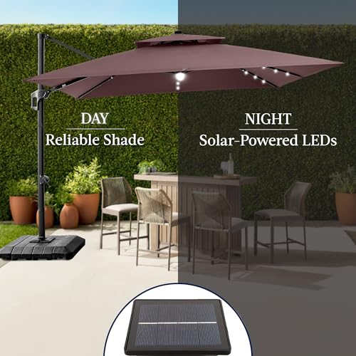 9x12ft LED Cantilever Patio Umbrella w