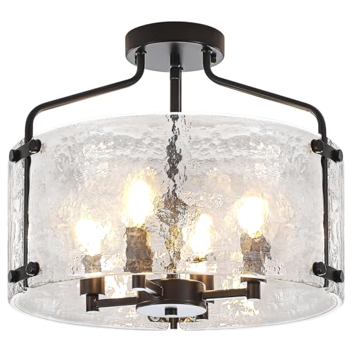 Modern Black Semi Flush Mount Ceiling Light