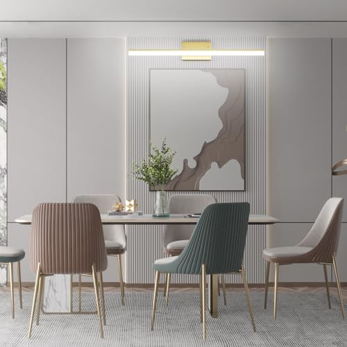 31.5inch Brushed Brass Bathroom Vanity Light Fixtures Modern LED Light Fixtures Gold Vanity Lighing for Bathroom Wall Fixtures 5500K
