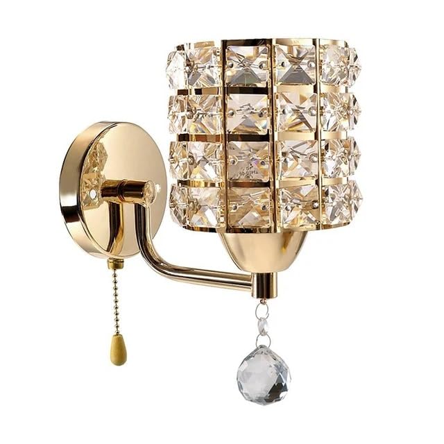 Modern Luxury Gold Crystal Wall Sconces Set of 2 (2 Count)