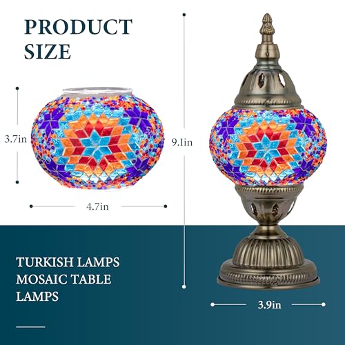 Turkish Mosaic Lamp Stained Glass Table Lamp with Tiffany Style
