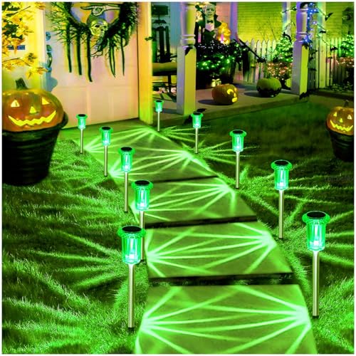 Solar Halloween Lights Outdoor Waterproof 10 Pack Halloween Decor (10 Count)