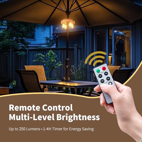 Wood Grain Patio Umbrella Light with Remote Control (2 Count)