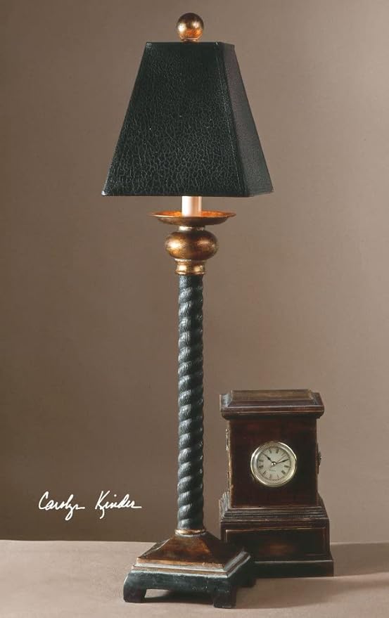 Uttermost Bellcord Black and Bronze Buffet Table Lamp