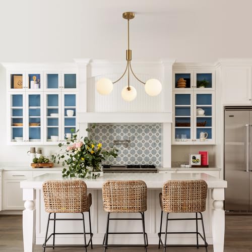 3 Light Modern Farmhouse Gold Chandeliers for Dining Room
