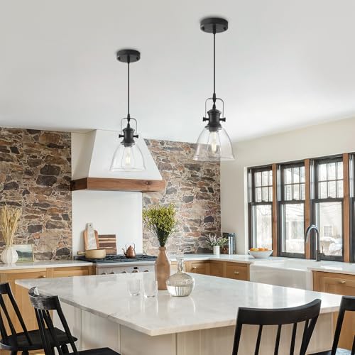 Black Pendant Lights Kitchen Island 2 Pack (2 Count)