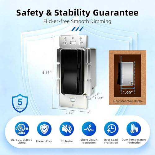 Dimmer Light Switch & 24V 60W Dimmable LED Driver 2 in 1