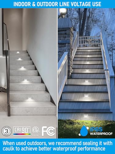12 Pack 5CCT 120V LED Step Lights (12 Count)