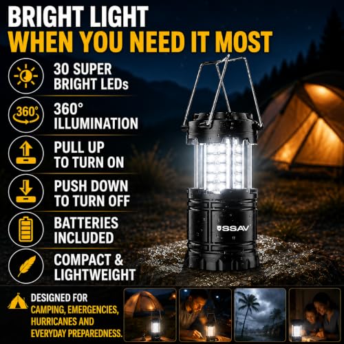 2 Pack Battery Powered LED Lanterns with Batteries for Each Lantern (2 Count)
