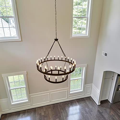 48" Wagon Wheel Chandelier 36