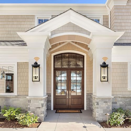 Large Exterior Wall Sconce Sensor Outdoor Lights for House 26'' Waterproof