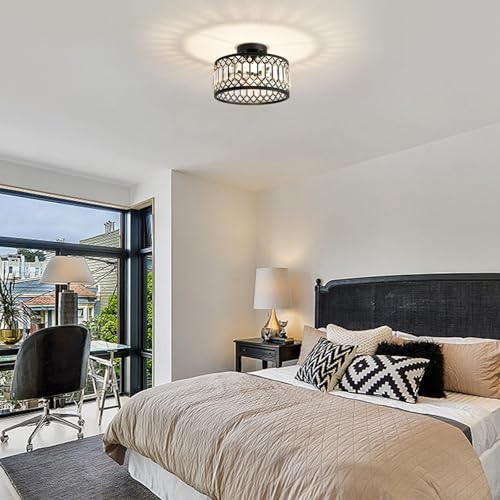 Crystal Black Ceiling Light