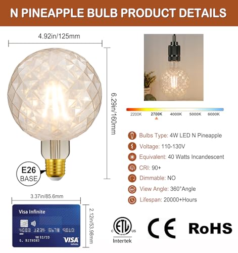 4W Filament 2700K Warm Lights