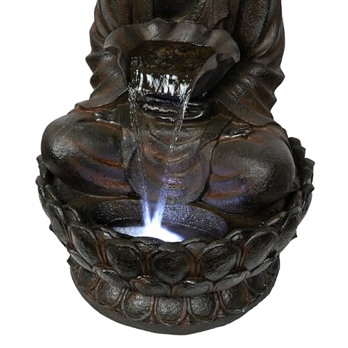 WIN1586 Outdoor Floor Peaceful Buddha Fountain with LED Lights