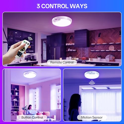 RGB Rechargeable Shower Motion Sensor Ceiling Light with Remote