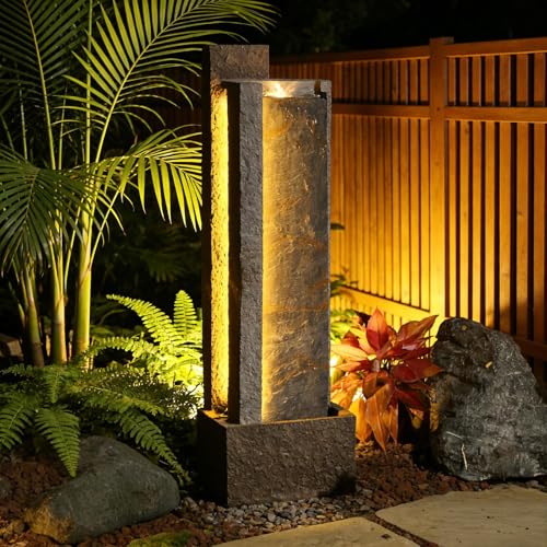 43H Modern Outdoor Water Fountain with LED Light