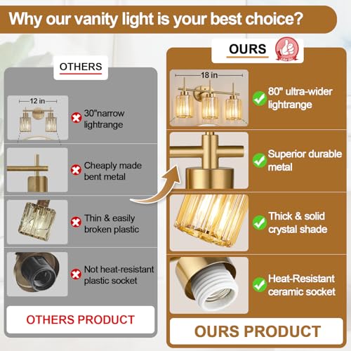 Modern Crystal Bathroom Light Fixtures Over Mirror
