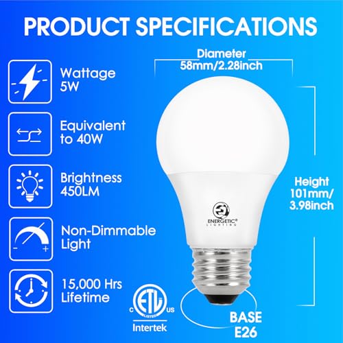 40W Equivalent A19 LED Light Bulb (8 Count)