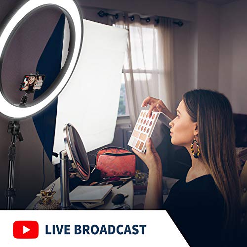 20 inch LED Ring Light Kit with Tripod Stand and Phone Holder Compatible with iPhone