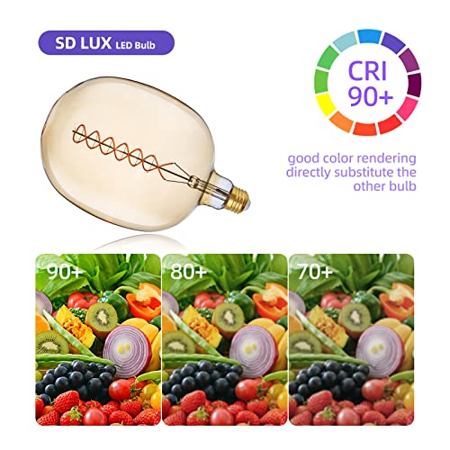 D170 Large LED Decorative Light Bulb Dimmable 8W 450lm E26 2200K 1PC
