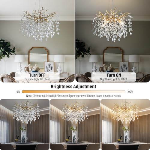23.6" Modern Gold Tree Branch Chandelier