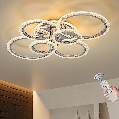 Modern LED Flush Mount Ceiling Light with Remote