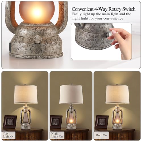 Farmhouse Rustic Table Lamps Set of 2 (2 Count)