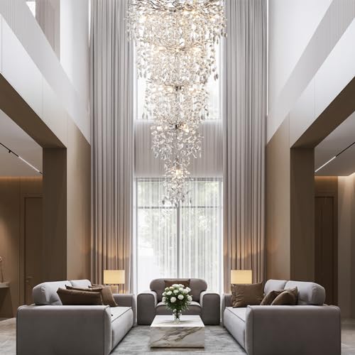 118" Large Crystal Chandelier for High Ceiling